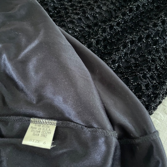 Vintage 90s Andrea Polizzi Long Bodycon Dress-Black Mesh Formal Evening Wear -S6 - Picture 7 of 8